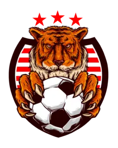 Mẫu logo áo bóng đá con Hổ tuổi Sửu màu cam đậm 2