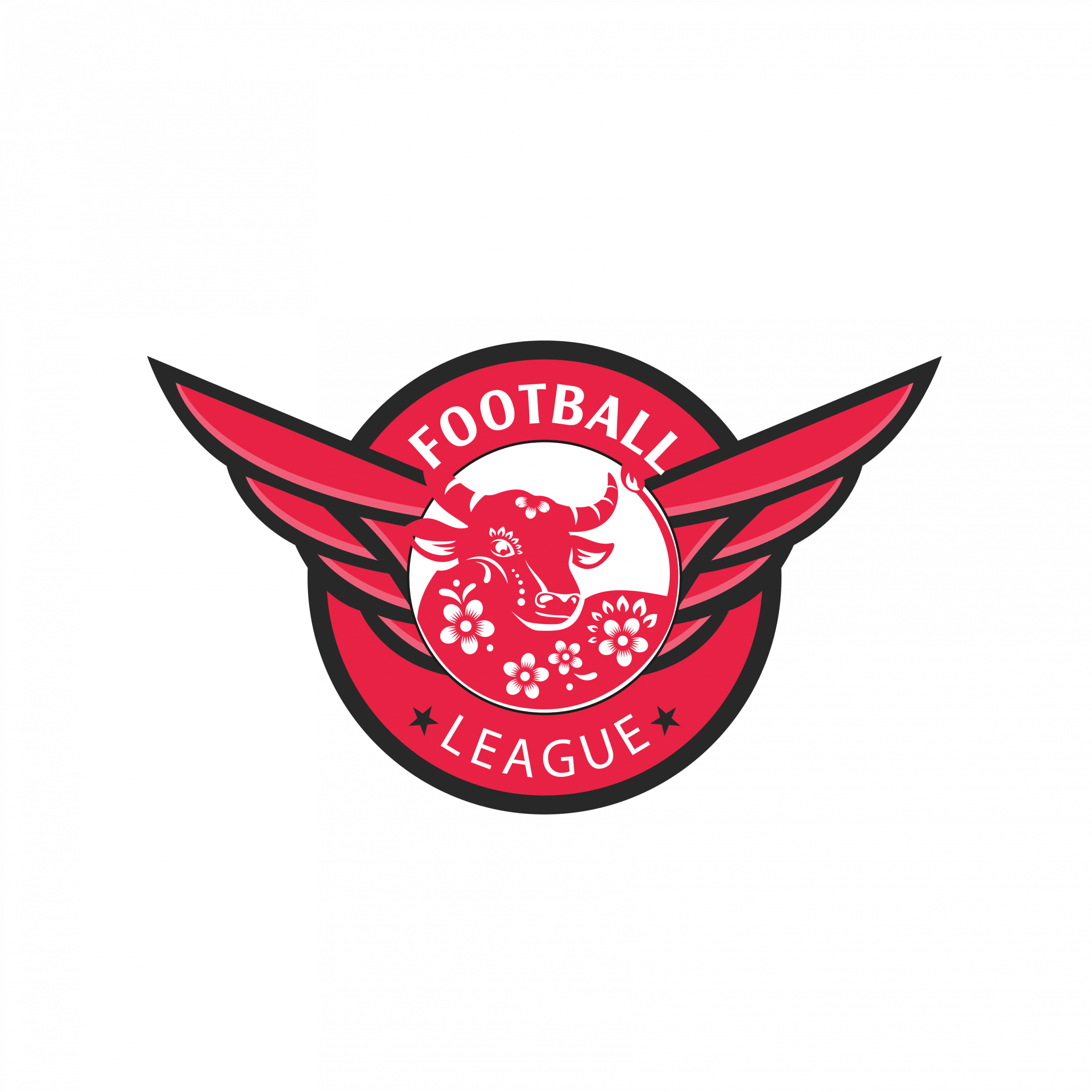 Mẫu logo áo bóng đá hình con trâu tuổi sửu màu đỏ