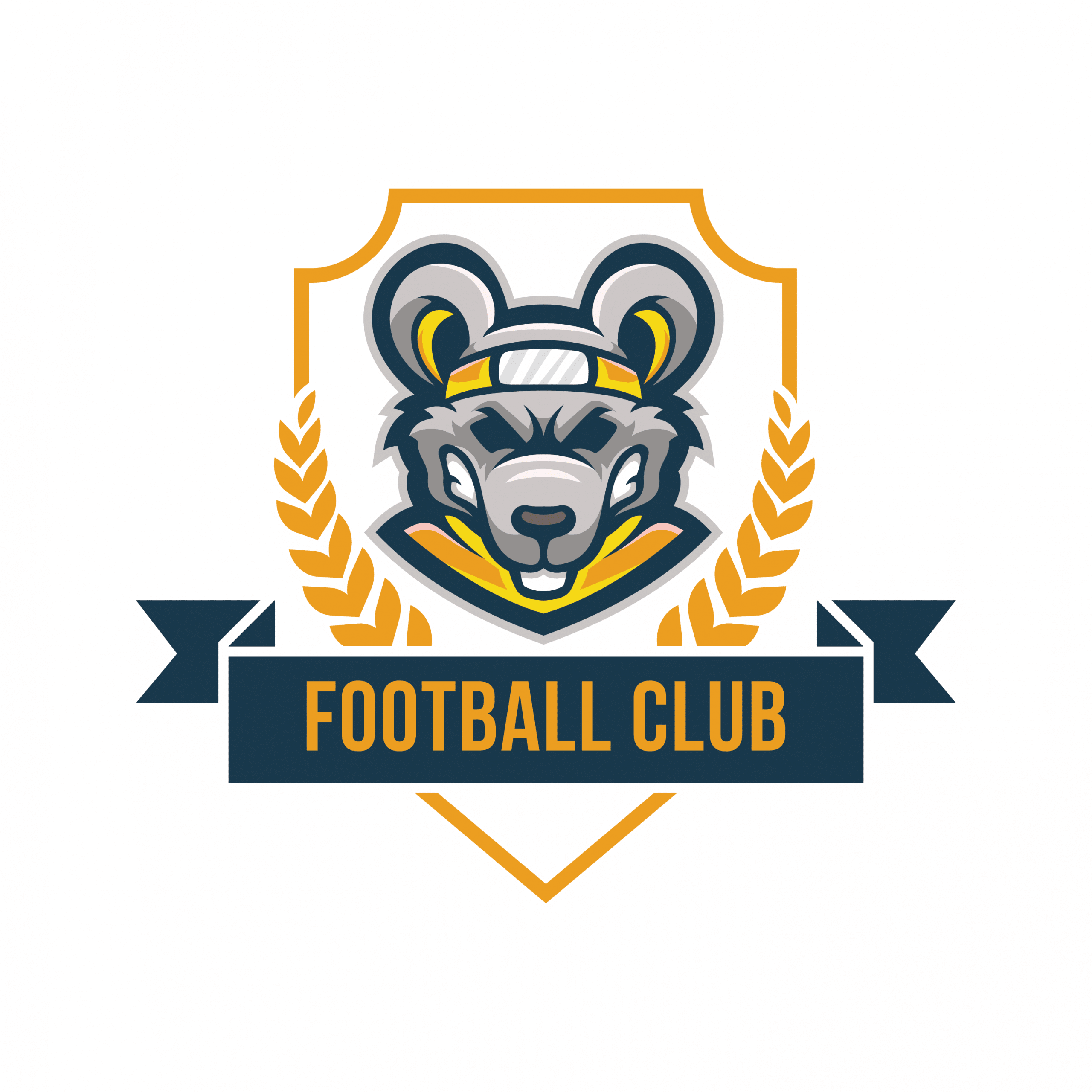 Mẫu logo bóng đá hình con chuột tuổi tý màu vàng