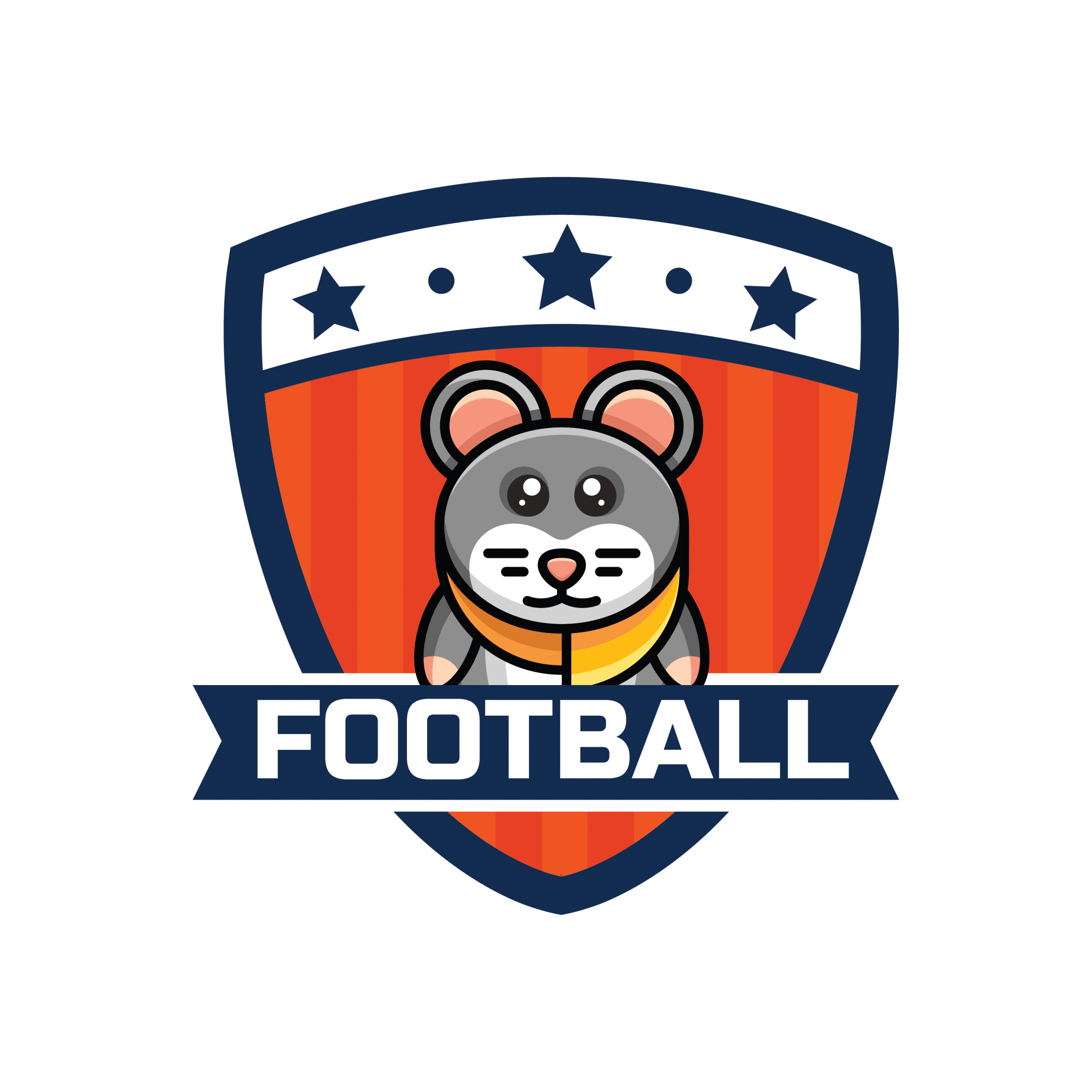 Mẫu logo bóng đá hình con chuột tuổi tý màu cam hồng