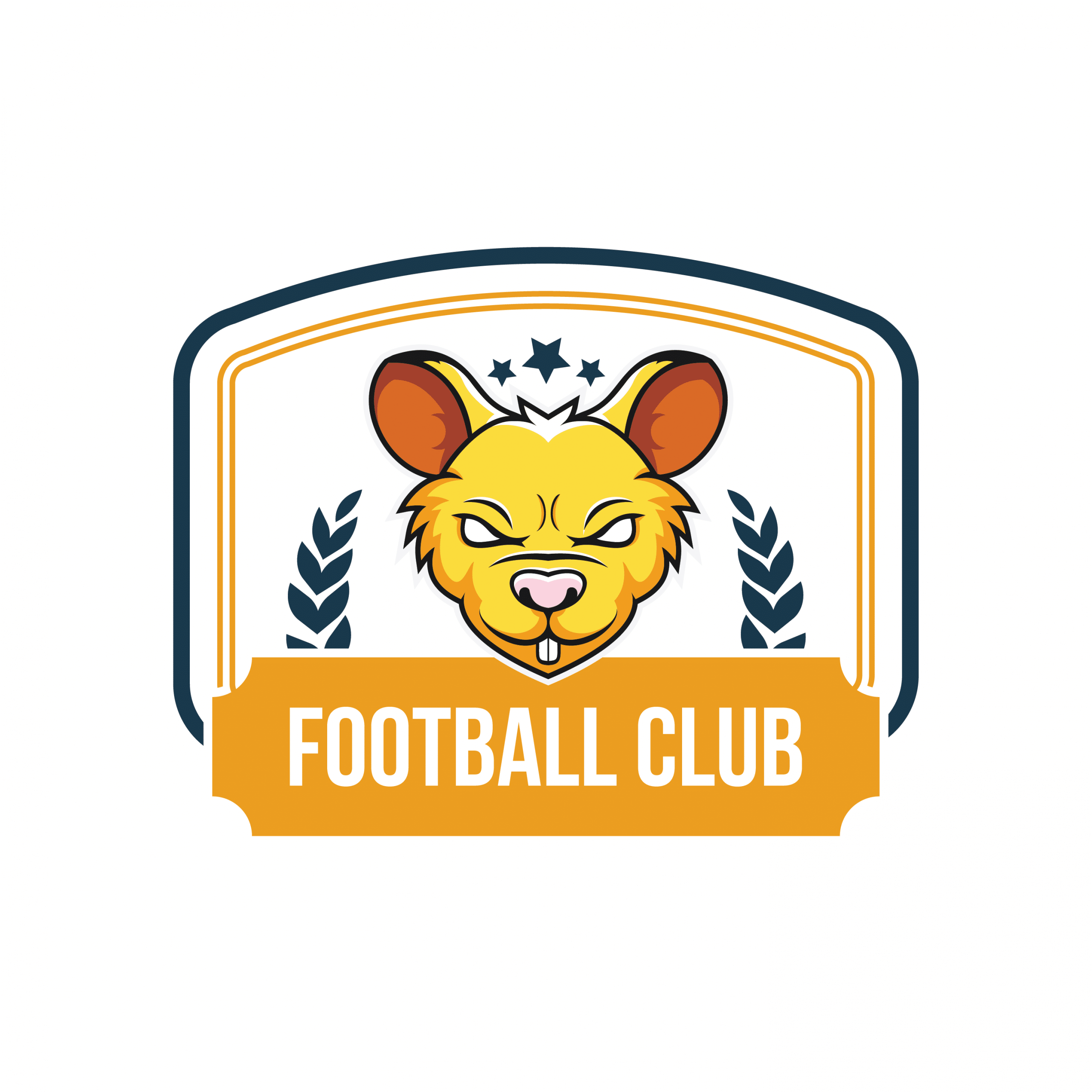 Mẫu logo bóng đá hình con chuột tuổi tý màu cam