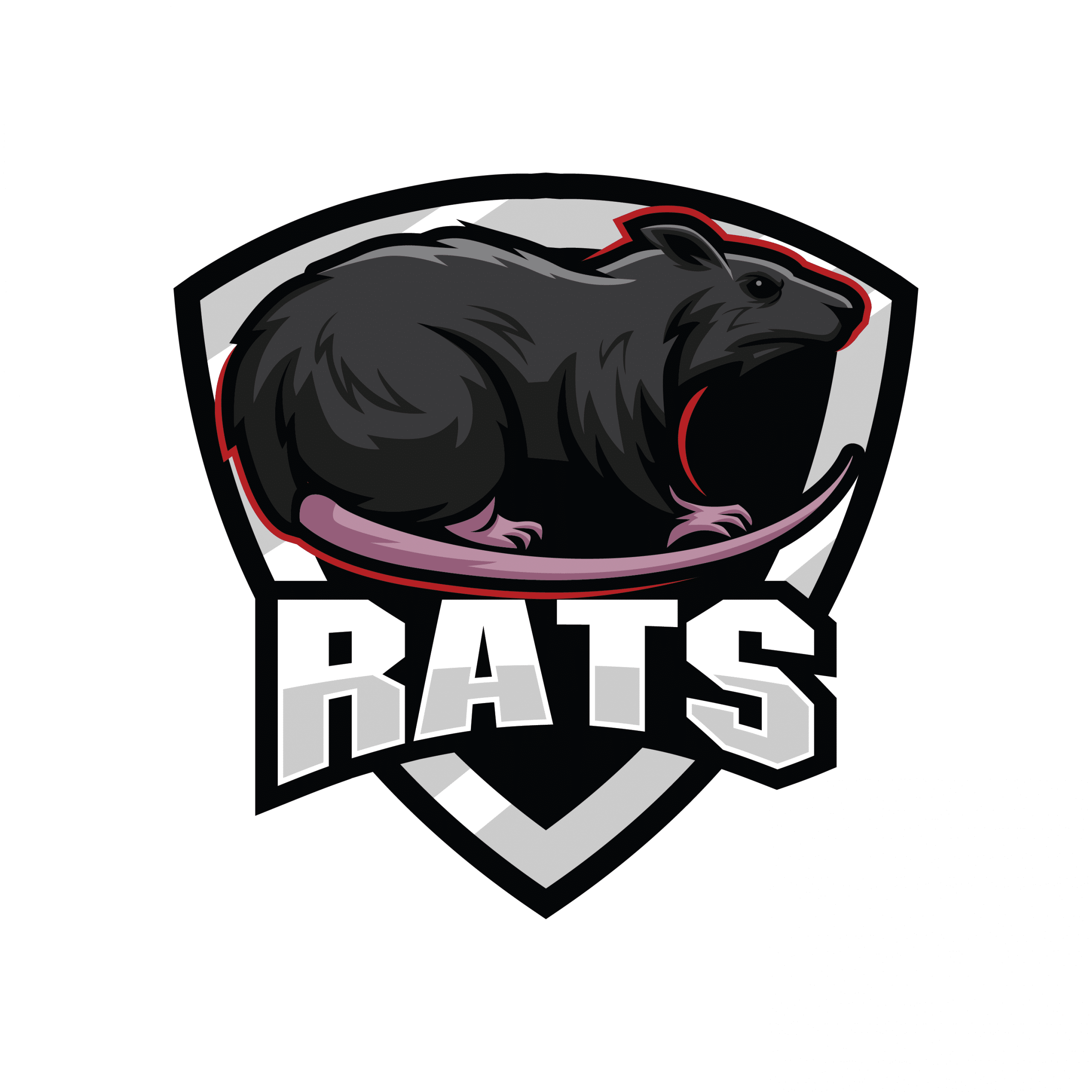 Mẫu logo bóng đá hình con chuột tuổi tý màu đen trắng