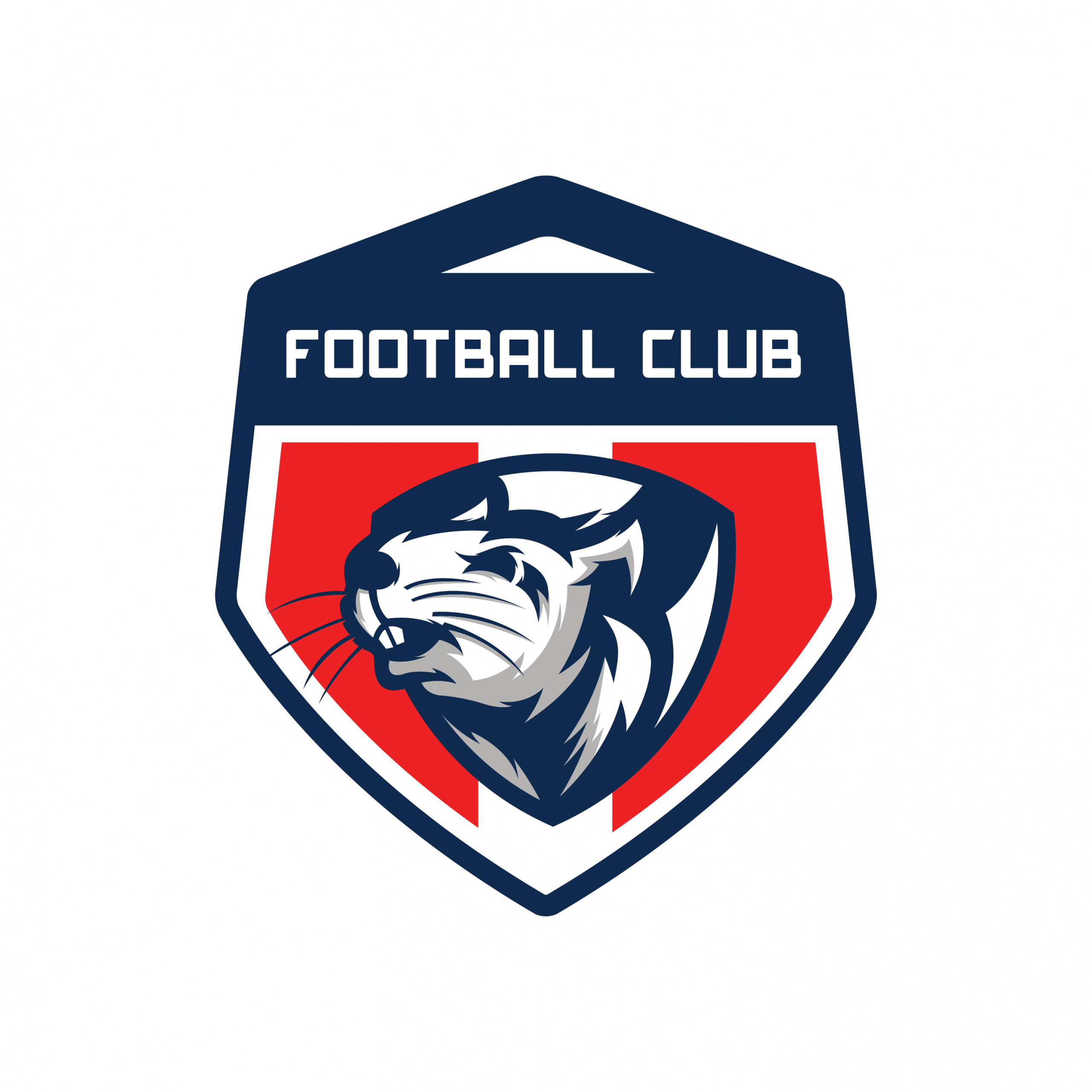 Mẫu logo bóng đá hình con chuột tuổi tý màu đỏ xanh than