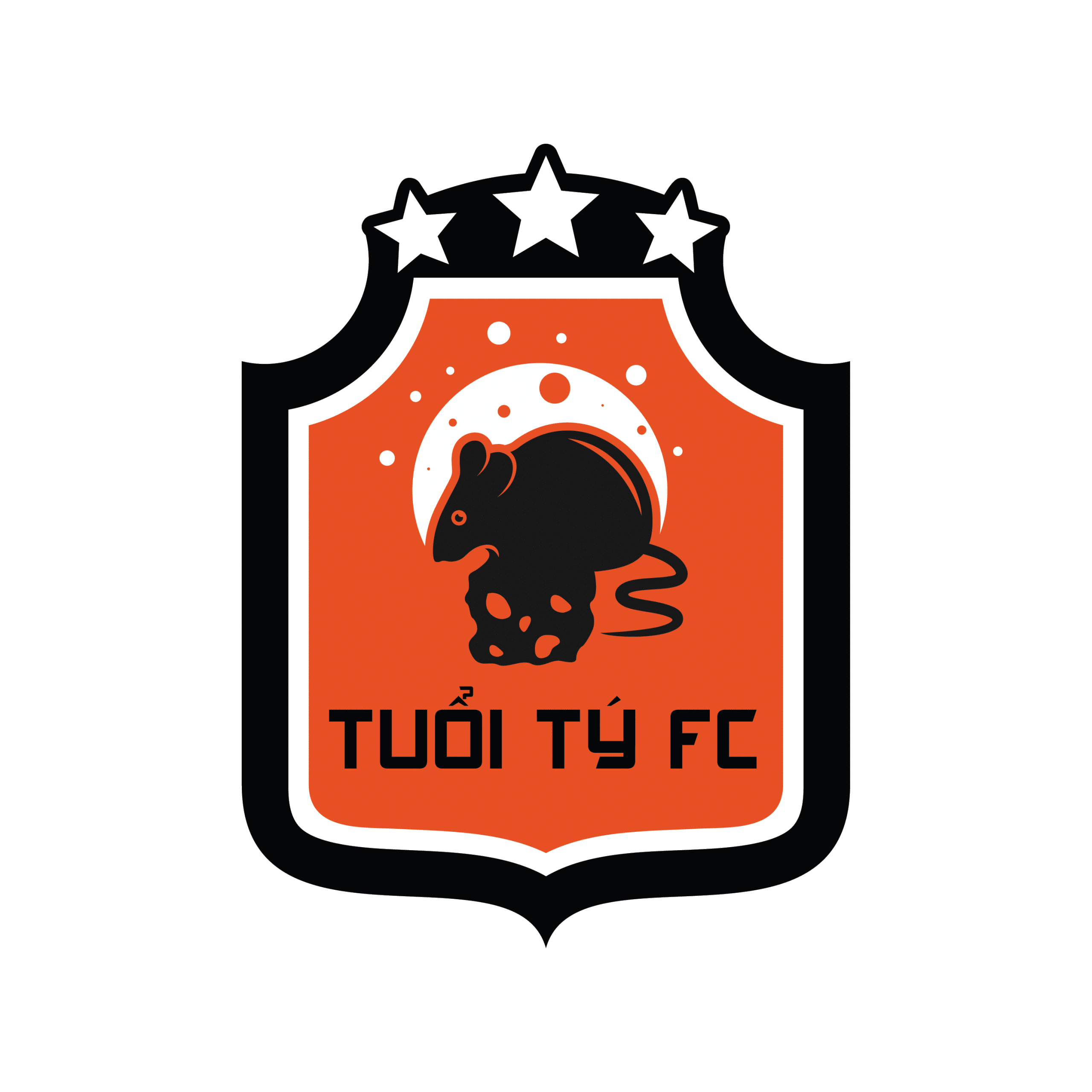 Mẫu logo bóng đá hình con chuột tuổi tý màu cam đậm