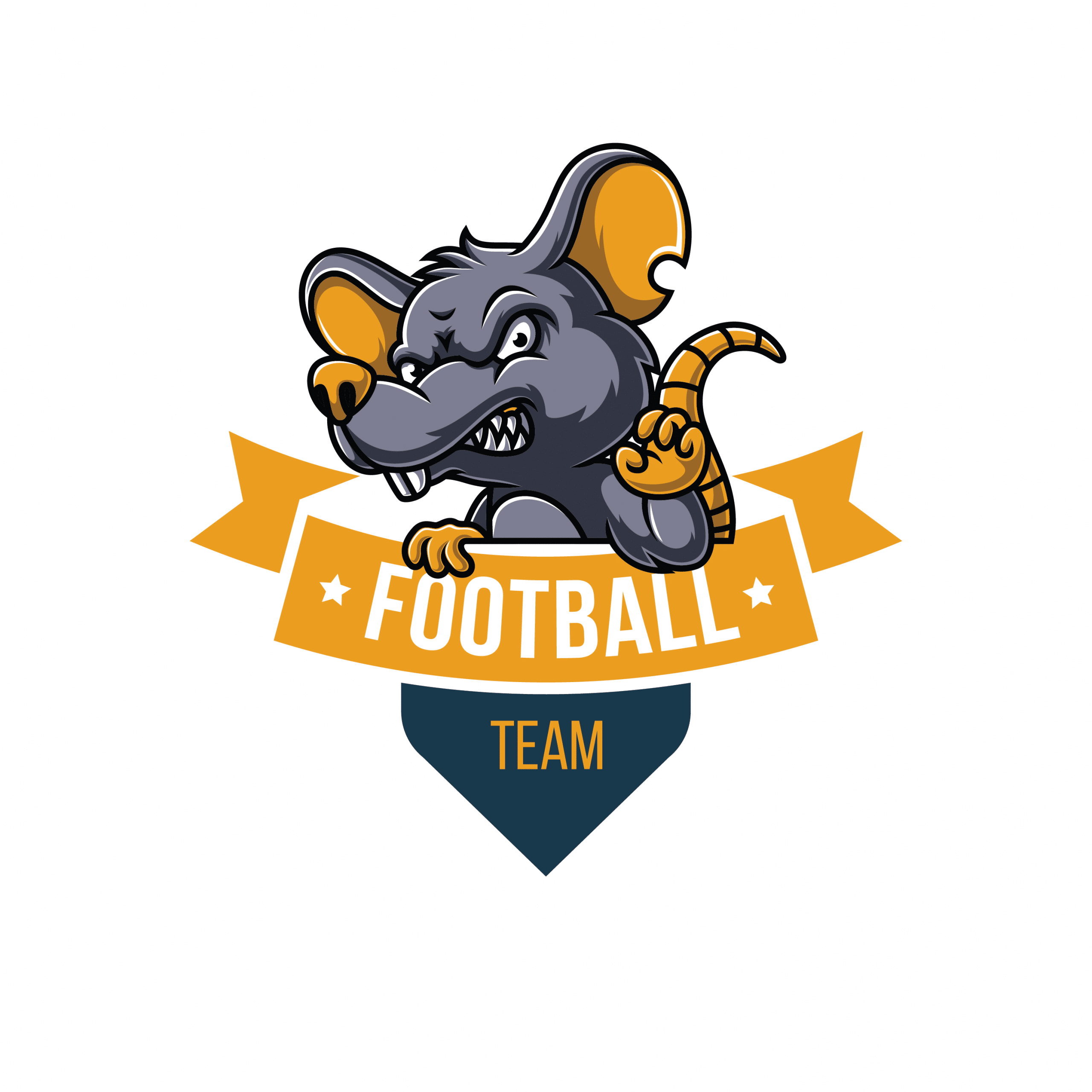 Mẫu logo bóng đá hình con chuột tuổi tý màu nâu