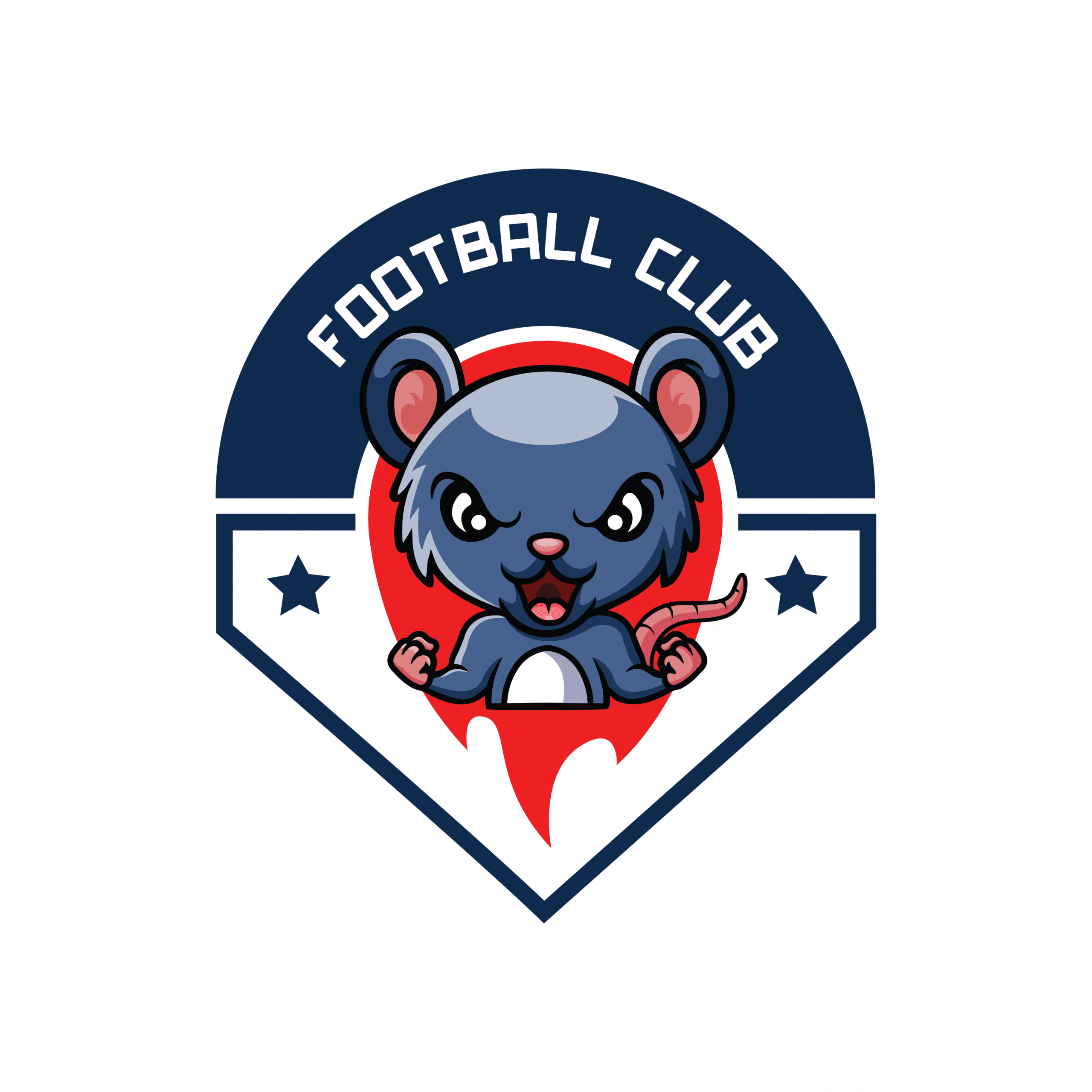 Mẫu logo bóng đá hình con chuột tuổi tý tím than