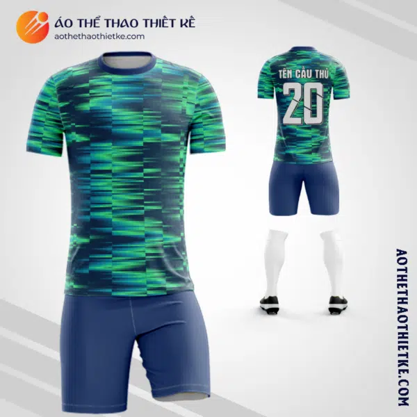 Mẫu áo bóng đá Công ty Cổ phần PVI màu xanh ngọc V7743