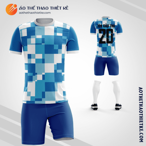 Mẫu áo đá bóng Công ty cổ phần Thương mại Phú Nhuận màu xanh dương V7673