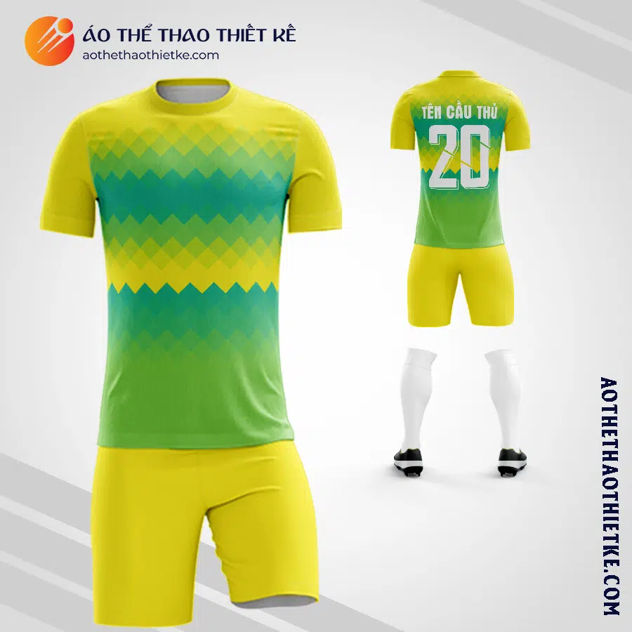 Mẫu quần áo bóng đá Công ty Cổ phần Nước sạch Quảng Ninh màu vàng V7538
