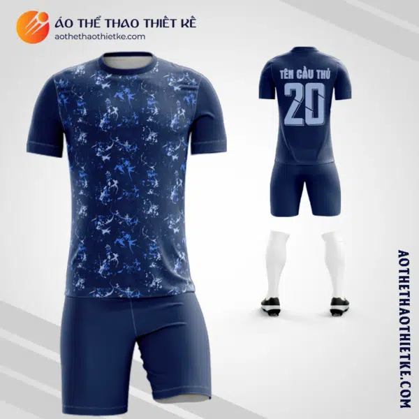 Mẫu quần áo đá bóng Công ty Cổ Phần Nguyên Hà Á Châu xanh tím than V7507