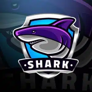Mẫu logo đội game thủ esport đẹp hình con cá mập 408