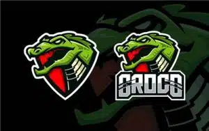 Mẫu logo đội game thủ esport đẹp hình con cá sấu 415