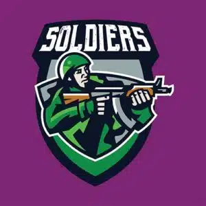 Mẫu logo đội game thủ esport hình người lính đẹp 826