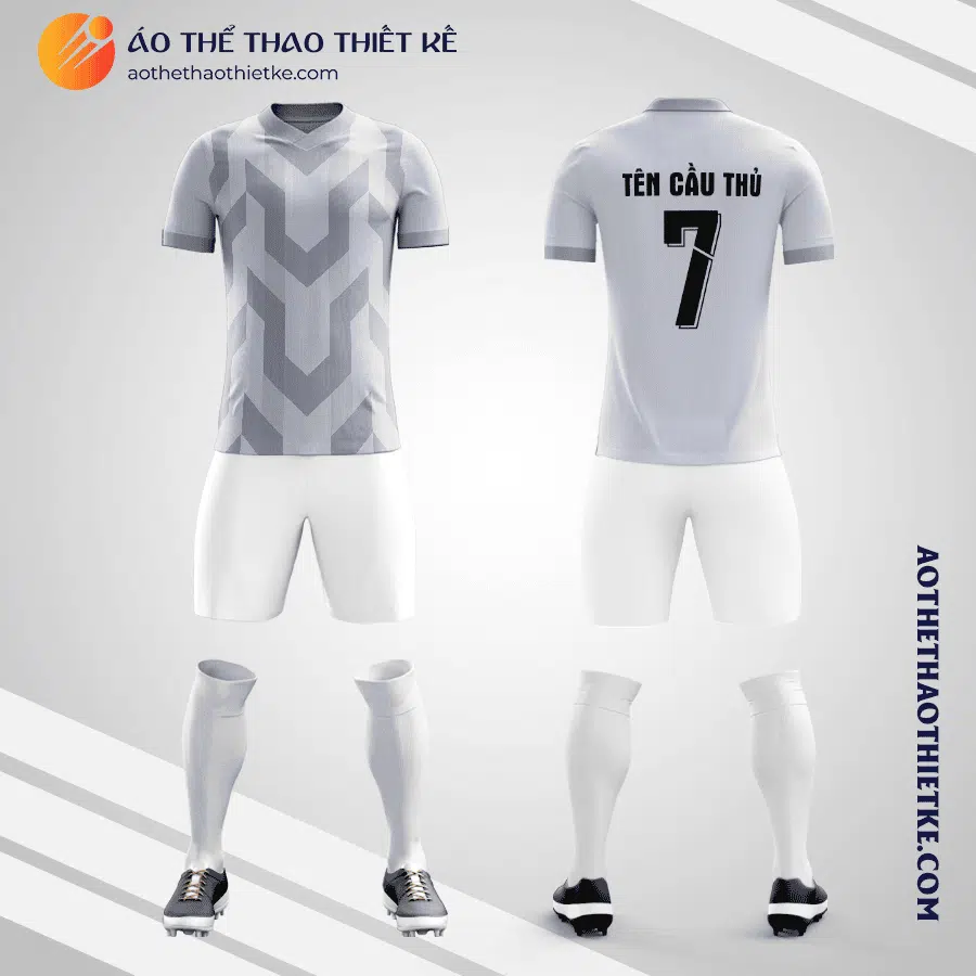 Mẫu quần áo đá banh Câu lạc bộ Thể thao Coquimbo Unido sân nhà 2022 màu xám thiết kế V3409