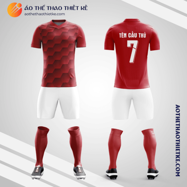 Mẫu quần áo thể thao Câu lạc bộ Bóng đá Monterrey 2021 màu đỏ thiết kế V3452
