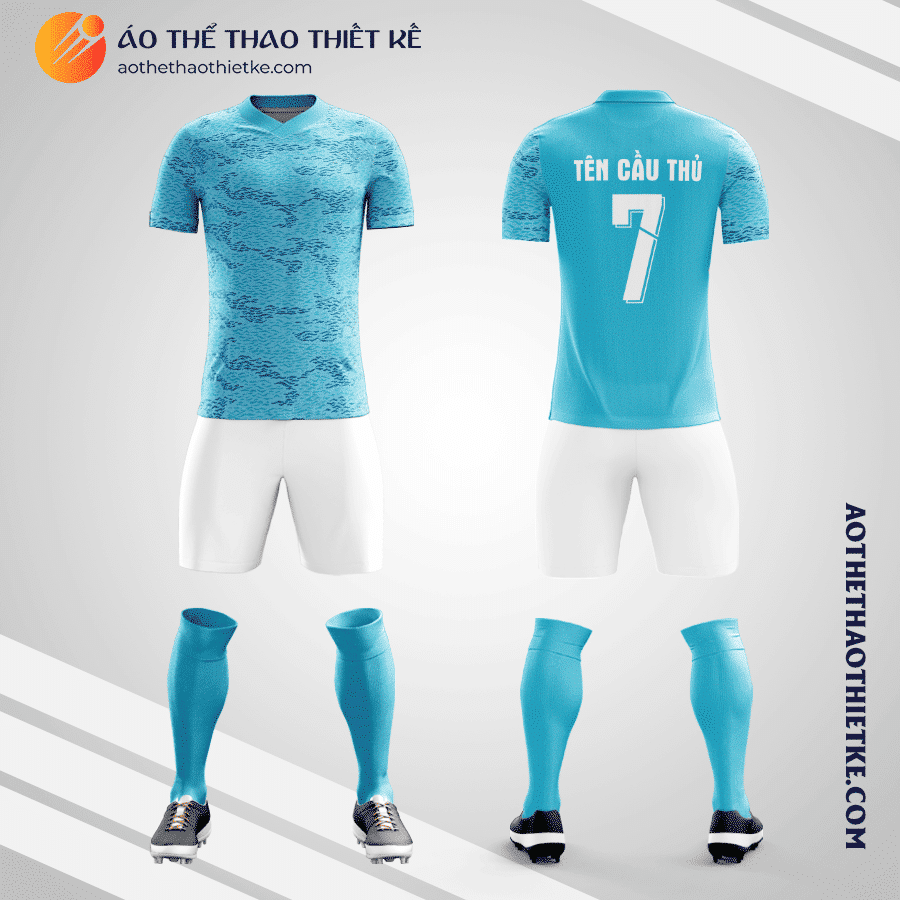 Mẫu quần áo bóng đá Câu lạc bộ Sporting Cristal 2022 màu xanh da trời thiết kế V3473
