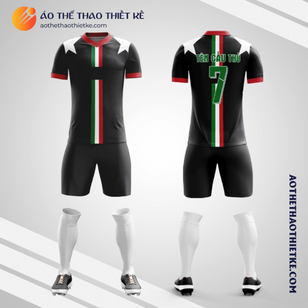 Mẫu quần áo thể thao Câu lạc bộ Bóng đá Juventus màu đen thiết kế V3444