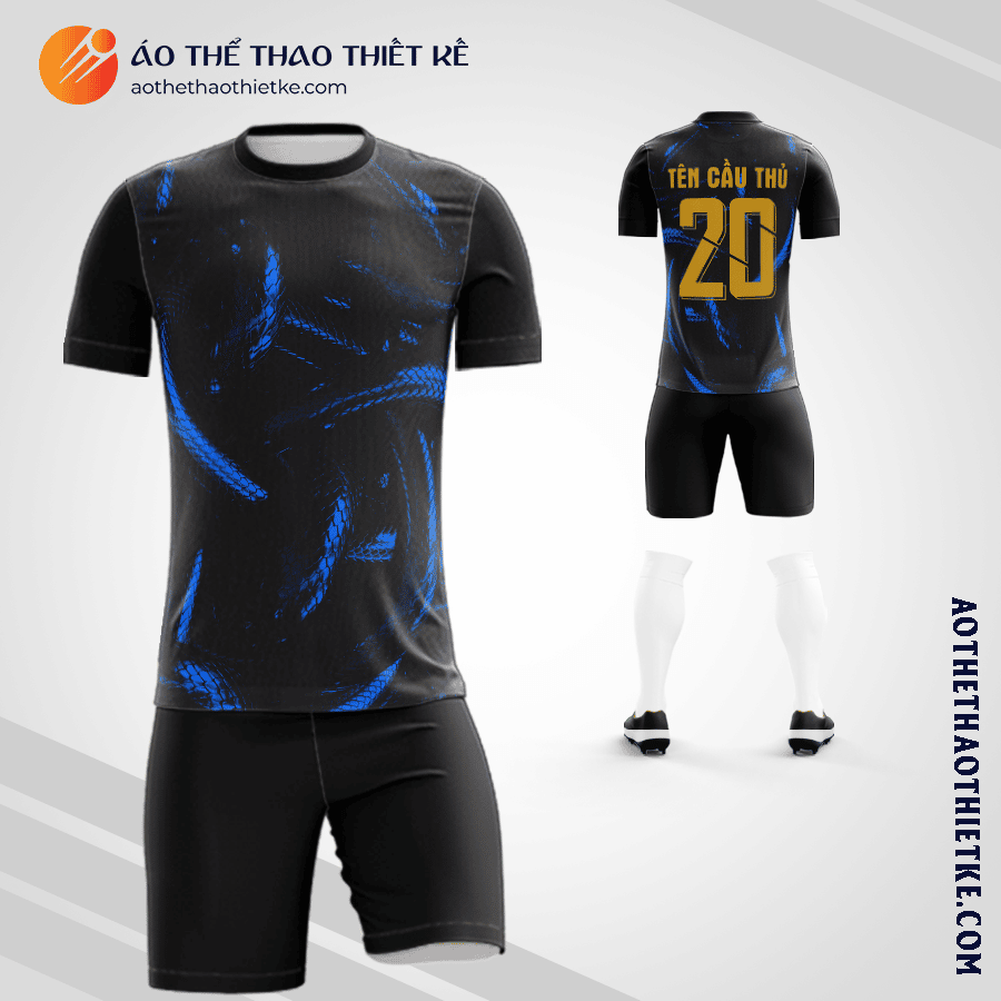 Mẫu quần áo thể thao Câu lạc bộ bóng đá Internazionale Milan 2022 màu đen thiết kế V3442