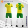 Mẫu áo bóng đá Đội tuyển Quốc gia Brasil sân nhà 2023 màu vàng tự thiết kế V3495