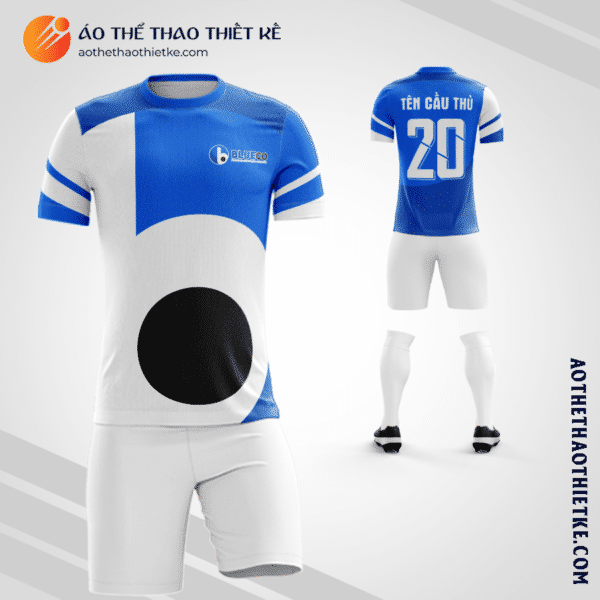 Mẫu quần áo bóng đá công ty Blueco màu xanh nước biển thiết kế V3511