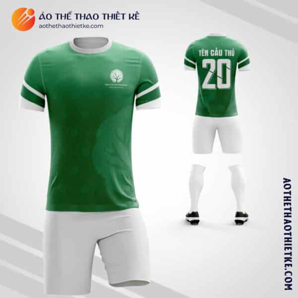 Mẫu áo bóng đá Công ty Grand Nutrition màu xanh lá 2023 tụ thiết kế V3516