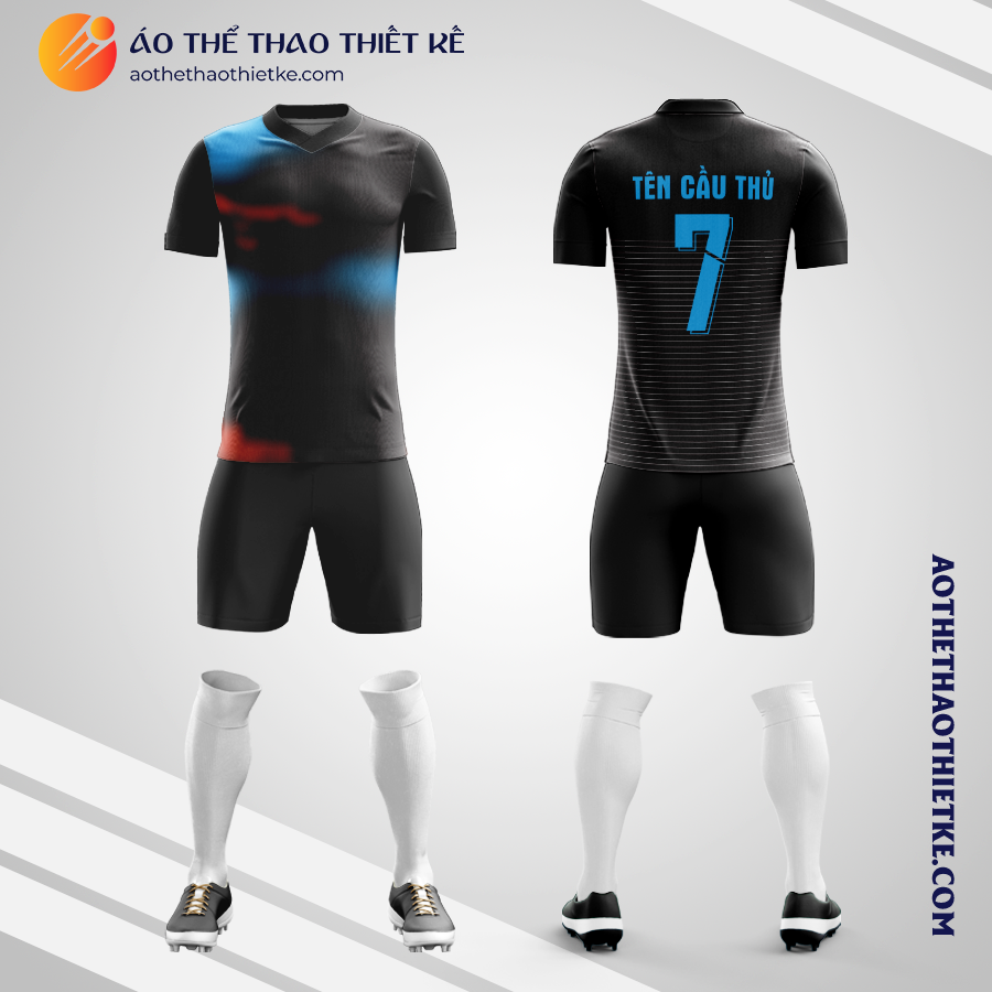 Mẫu quần áo thể thao Câu lạc bộ bóng đá Paris Saint-Germain màu đen thiết kế V3455
