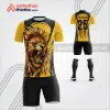 Mẫu áo bóng đá thiết kế linh vật sư tử màu vàng tự thiết kế V3608