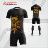 Mẫu quần áo thi đấu bóng đá linh vật chiến khuyển màu vàng tự thiết kế V3600