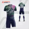 Mẫu quần áo thi đấu bóng đá linh vật xà vương màu tím than tự thiết kế V3586