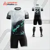 Mẫu quần áo thi đấu bóng đá rồng phun lửa xanh màu đen tự thiết kế V3596