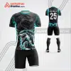 Mẫu áo bóng đá thiết kế linh vật cá mập màu xanh lơ tự thiết kế V3624