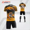 Mẫu áo bóng đá thiết kế linh vật hổ vương màu cam tự thiết kế V3640