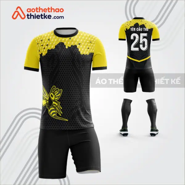 Mẫu áo bóng đá thiết kế linh vật ong vàng tự thiết kế V3634