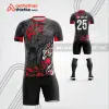 Mẫu áo bóng đá thiết kế linh vật phượng hoàng màu đỏ tự thiết kế V3635