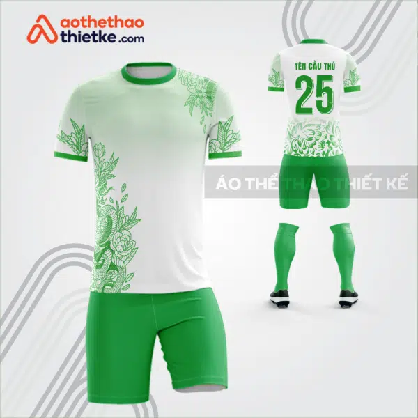 Mẫu áo bóng đá thiết kế linh vật rắn màu xanh lá tự thiết kế V3631