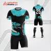 Mẫu áo bóng đá thiết kế linh vật rắn màu xanh lơ tự thiết kế V3619