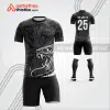 Mẫu áo bóng đá thiết kế linh vật xà vương màu đên tự thiết kế V3639
