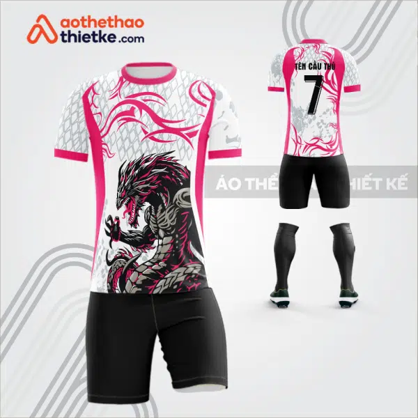 Mẫu áo bóng đá thiết kế linh Rồng phương Tây hồng tự thiết kế v3658