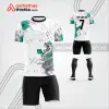 Mẫu áo bóng đá thiết kế linh rắng trắng tự thiết kế v3657
