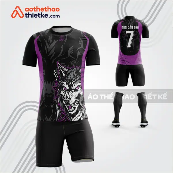 Mẫu áo bóng đá thiết kế linh vật soi tím tự thiết kế v3655