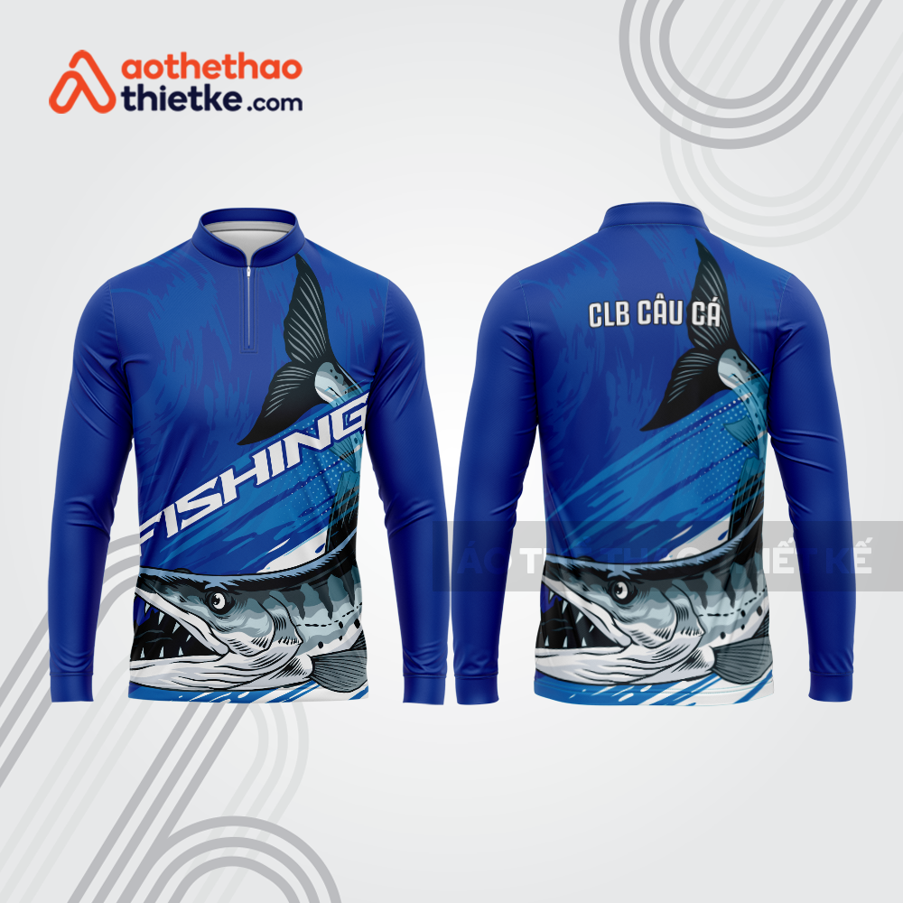 Mẫu thiết kế áo polo khóa kéo dài tay clb câu cá đẹp cca100
