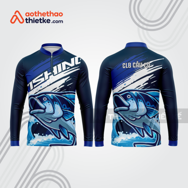 Mẫu thiết kế áo polo khóa kéo dài tay clb câu cá đẹp cca102