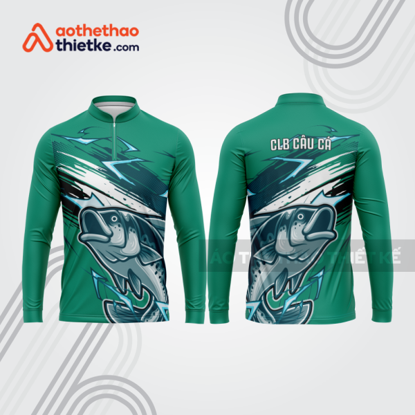 Mẫu thiết kế áo polo khóa kéo dài tay clb câu cá đẹp cca105