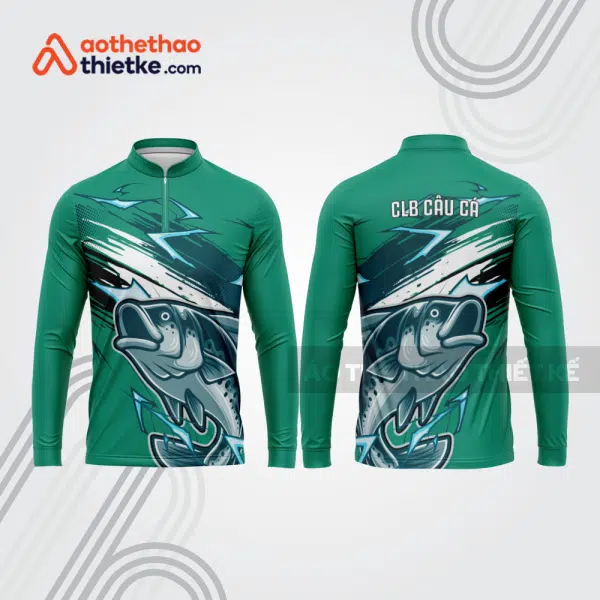Mẫu thiết kế áo polo khóa kéo dài tay clb câu cá đẹp cca105