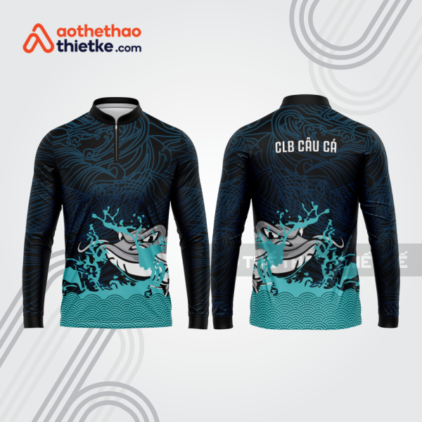 Mẫu thiết kế áo polo khóa kéo dài tay clb câu cá đẹp cca106