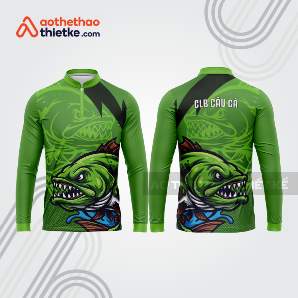 Mẫu thiết kế áo polo khóa kéo dài tay clb câu cá đẹp cca108