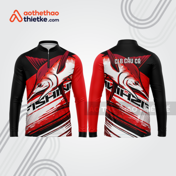 Mẫu thiết kế áo polo khóa kéo dài tay clb câu cá đẹp cca111