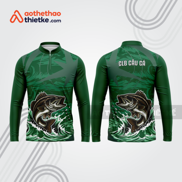 Mẫu thiết kế áo polo khóa kéo dài tay clb câu cá đẹp cca112
