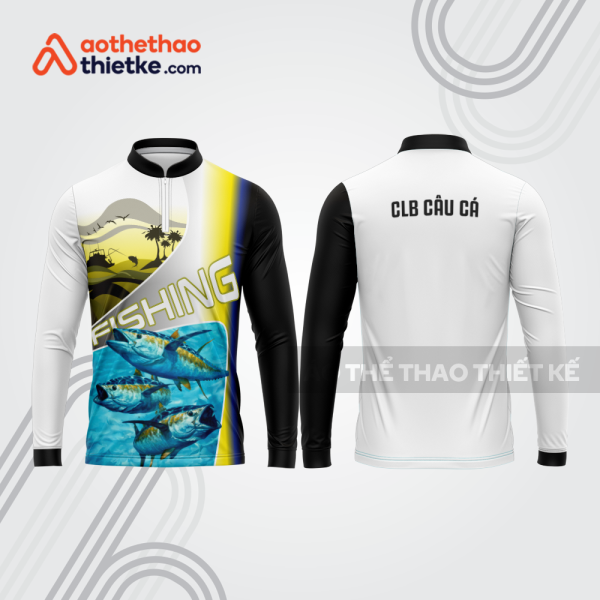 Mẫu thiết kế áo polo khóa kéo dài tay clb câu cá đẹp cca113