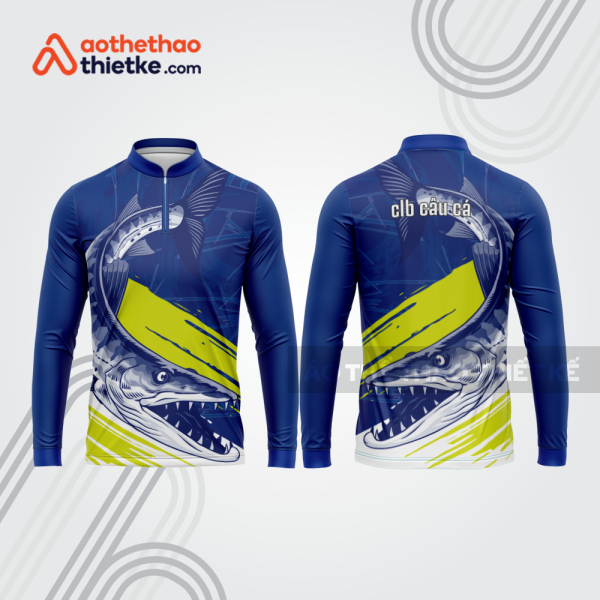 Mẫu thiết kế áo polo khóa kéo dài tay clb câu cá đẹp cca50